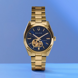 Part of the Surveyor collection of Bulova men’s watches, this classically styled automatic watch offers exceptional design with a glimpse of mechanical wonder. 