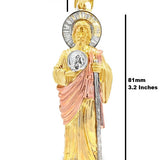 10 Karat Tri-Color Gold St. Jude Pendant - Solomon Jewelers