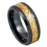 Black IP Plated with Golden Foil Inlay 