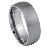 Tungsten Ring Gray Brushed Domed Classic Style