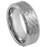 Tungsten Gray Band Brushed Honeycomb Finish Beveled Edge