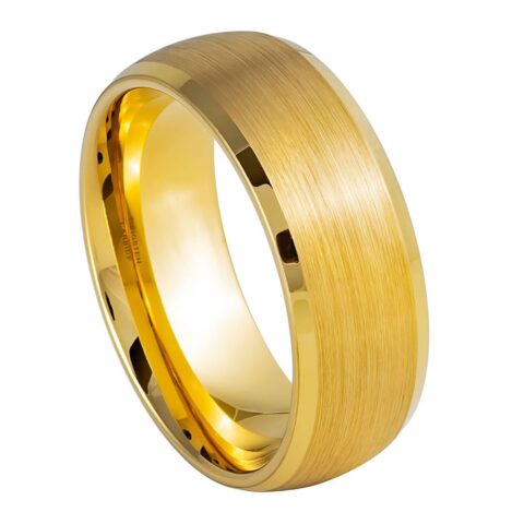 Domed Yellow IP Brushed Center Low Beveled Edge – 8mm