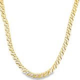 10 karat two-tone solid link chain for men;s.