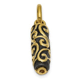 Gold pendant necklace featuring a 10K yellow gold urn-shaped cylinder design, perfect for holding ashes or keepsakes.