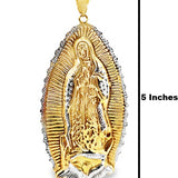 10Karat Yellow and White Gold Virgin Mary Pendant - Solomon Jewelers