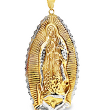 10Karat Yellow and White Gold Virgin Mary Pendant - Solomon Jewelers