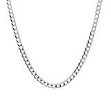 10 karat white gold solid curb link chain necklace with high polish finish