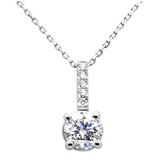 Solomon Jeweler round Solitaire Diamond Drop Necklace