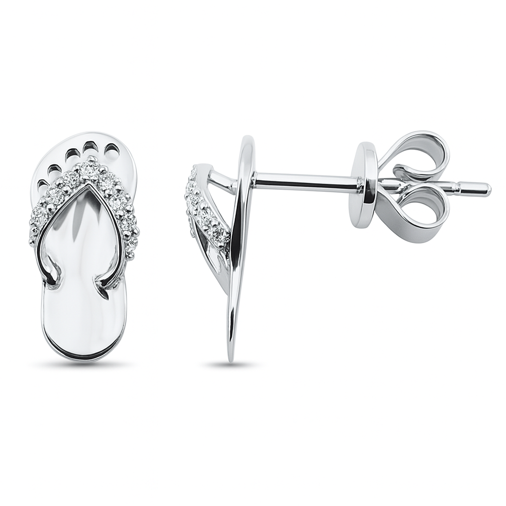 14K Gold Flip-Flop Diamond Stud Earrings – Solomon Jeweler