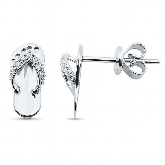 14K Gold Flip-Flop Diamond Stud Earrings – Solomon Jeweler