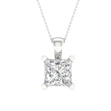 1 CT. Certified Princess Cut Lab-Created Diamond Solitaire Pendant in 14K Gold (VS/H)