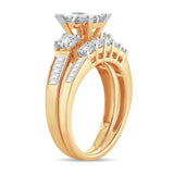 14K  2.00 CT  PRINCESS CUT Diamond  BRIDAL  RING