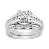 14K White Gold 0.91Ct Bridal Set