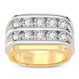 14 Karat Two Row Men's Diamond Band (2 Cts)