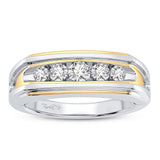 14 Karat Two Tone Men's Diamond Band (0.50 Cts)